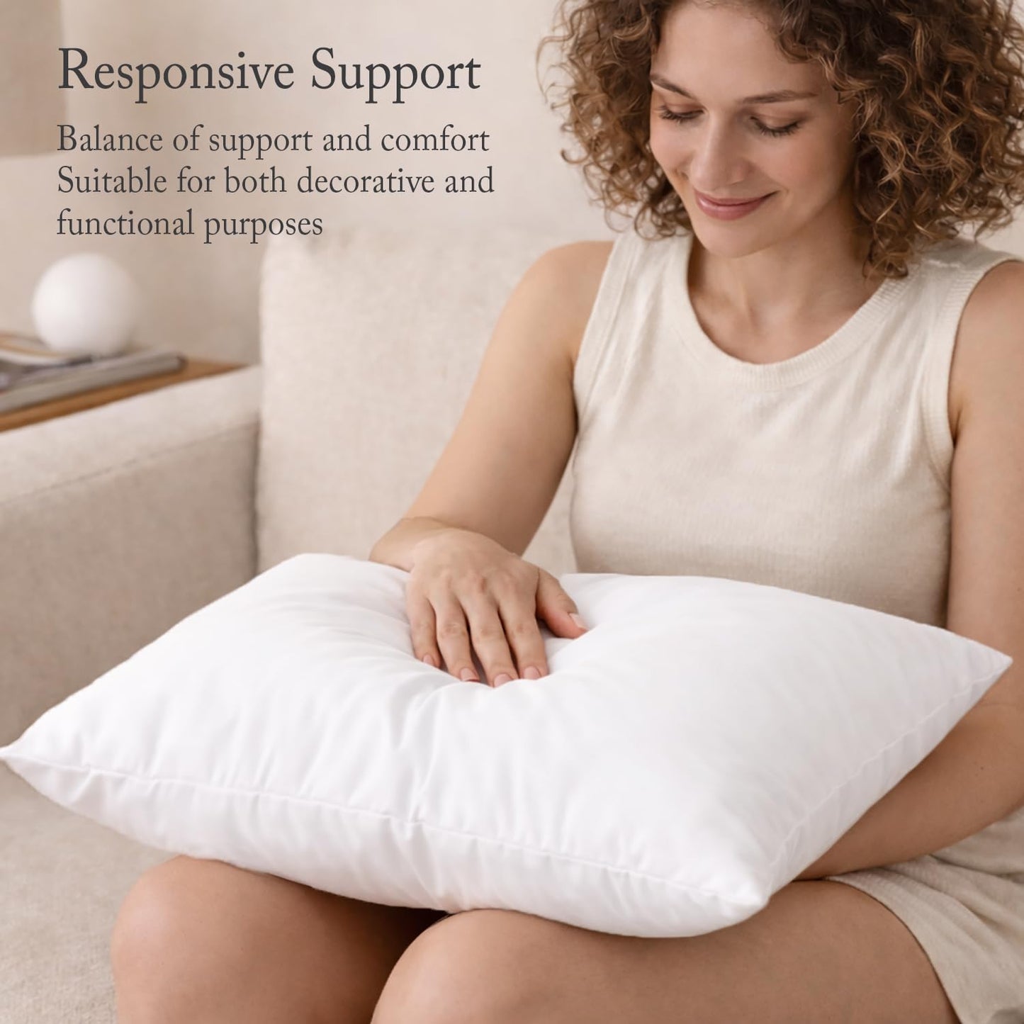 puredown® 20x20 Feather Down Pillow Inserts, 4 Pack Throw Pillow Inserts for Couch, Chairs, Office, Apartments