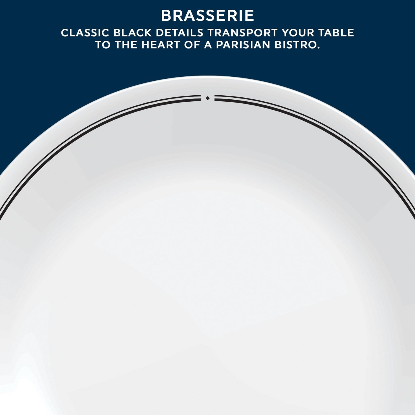 Corelle 6-Piece 8.5" Lunch Round Plates, Vitrelle Triple Layer Glass, Lightweight Round Plates, Salad Plates, Chip and Scratch Resistant, Microwave and Dishwasher Safe, Brasserie, Medium