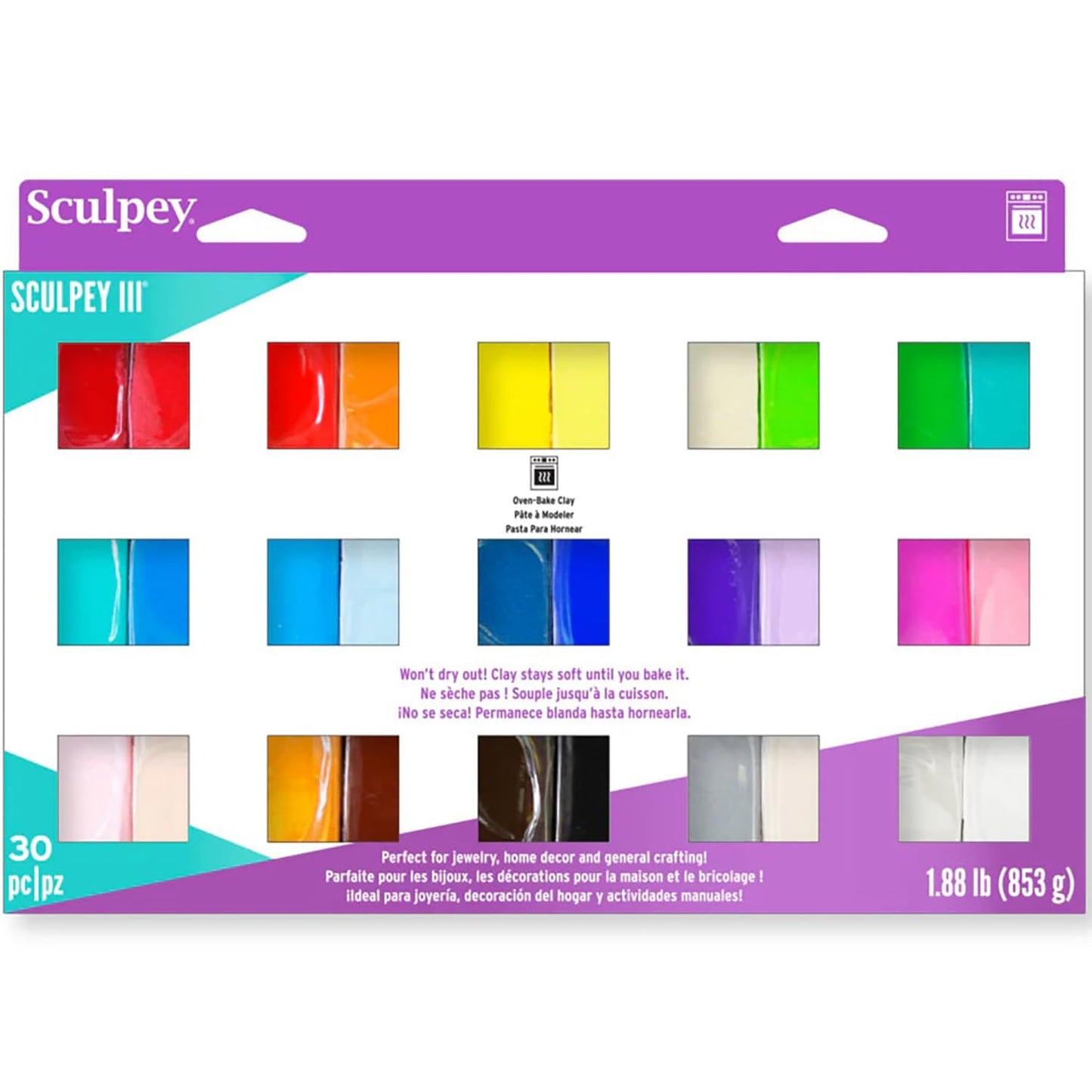 Polyform Sculpey III Polymer Clay Color Sampler, Multicolor