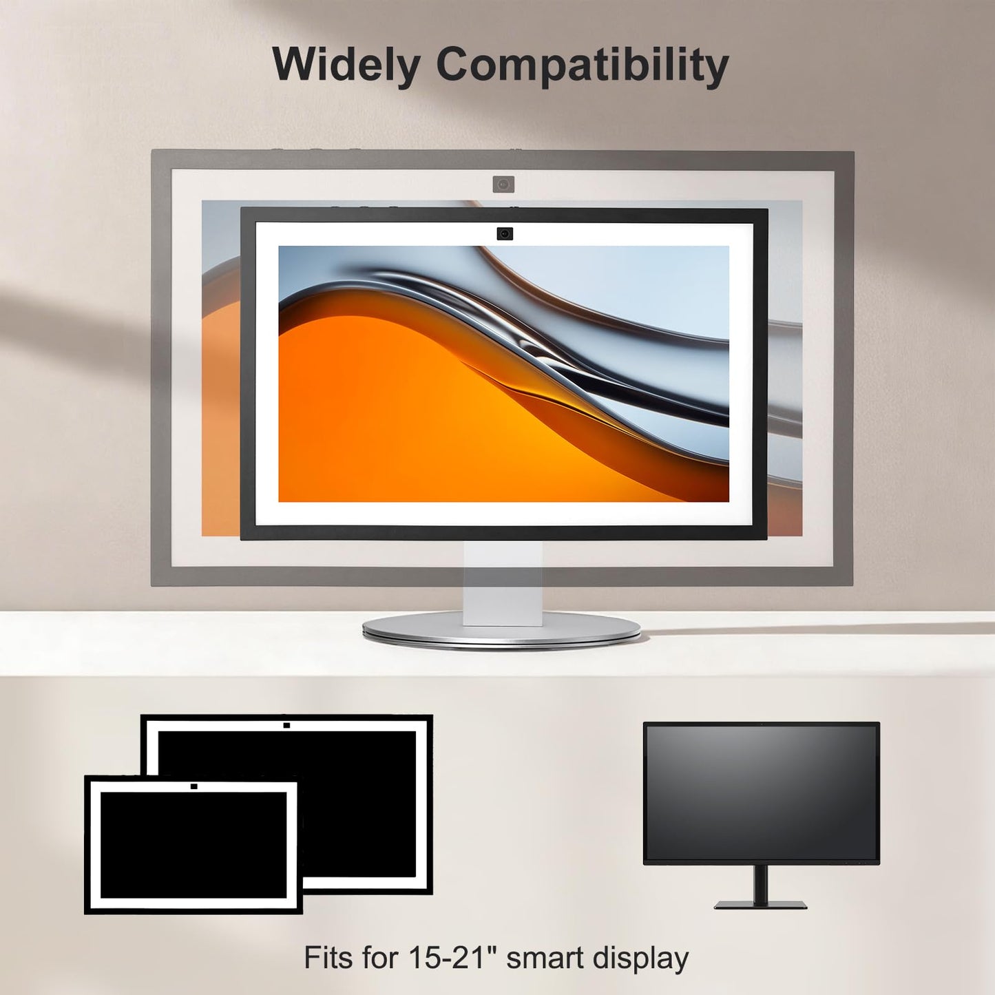 UPERGO Stand for Echo Show 21 and 15, 180° Tiltable Heavy Duty All Aluminum Base, Compatible with Smart Displays & VESA Mount Speakers, Easy Assembly