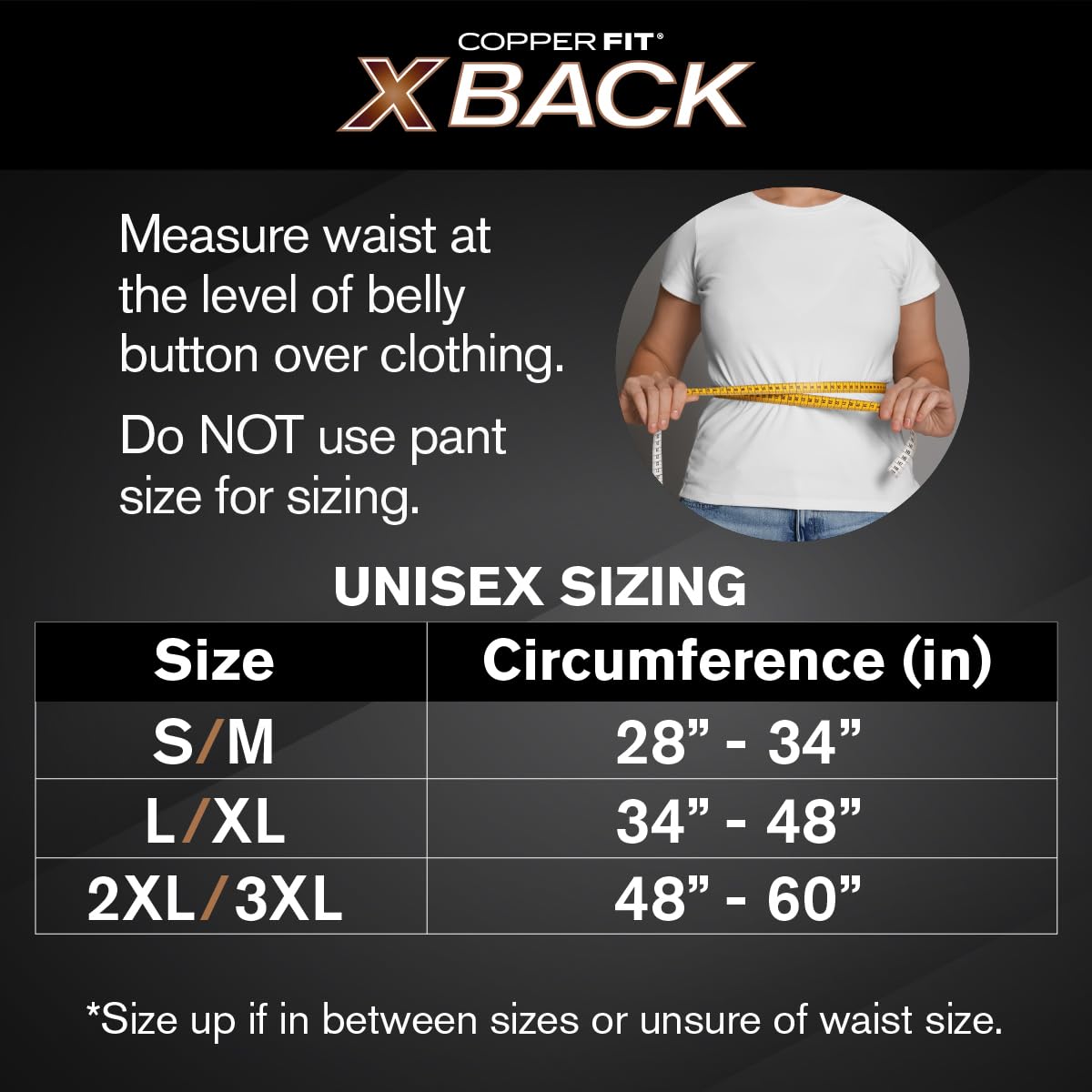 Copper Fit X-Back Brace for Lower Back Pain, Lumbar Support, Herniated Disc, Sciatica, Arthritis – Adjustable, Breathable Design - for Men and Women (Small/Medium)
