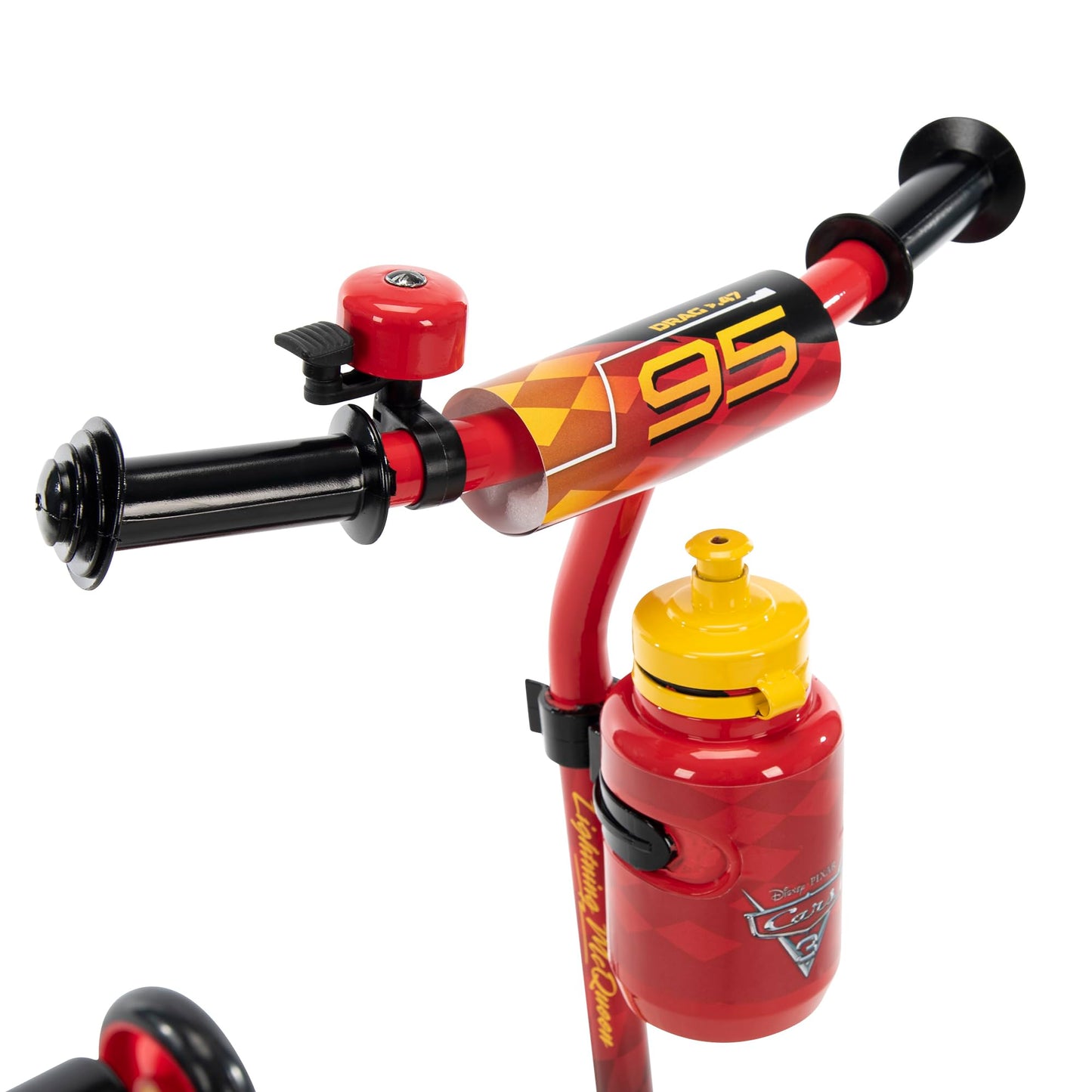 Huffy Disney Pixar Cars Preschool Scooter W/Lights, Bell & A Water Bottle