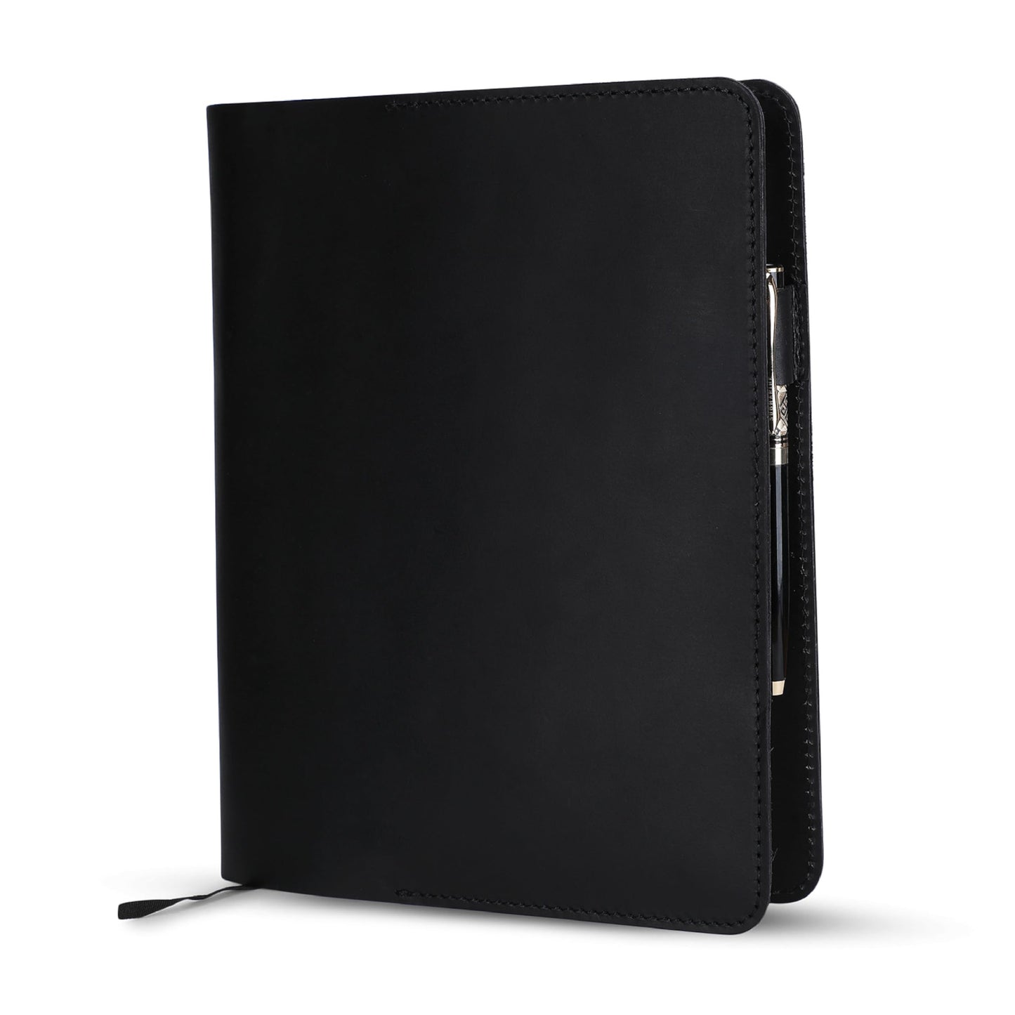 TheAntiq XL Leather Journal Cover Black 7.5 x 9.5 Inch – Refillable Genuine Leather Cover for Composition Notebook, B5 Planner & Diary – Handmade Protective Travel Writing Case
