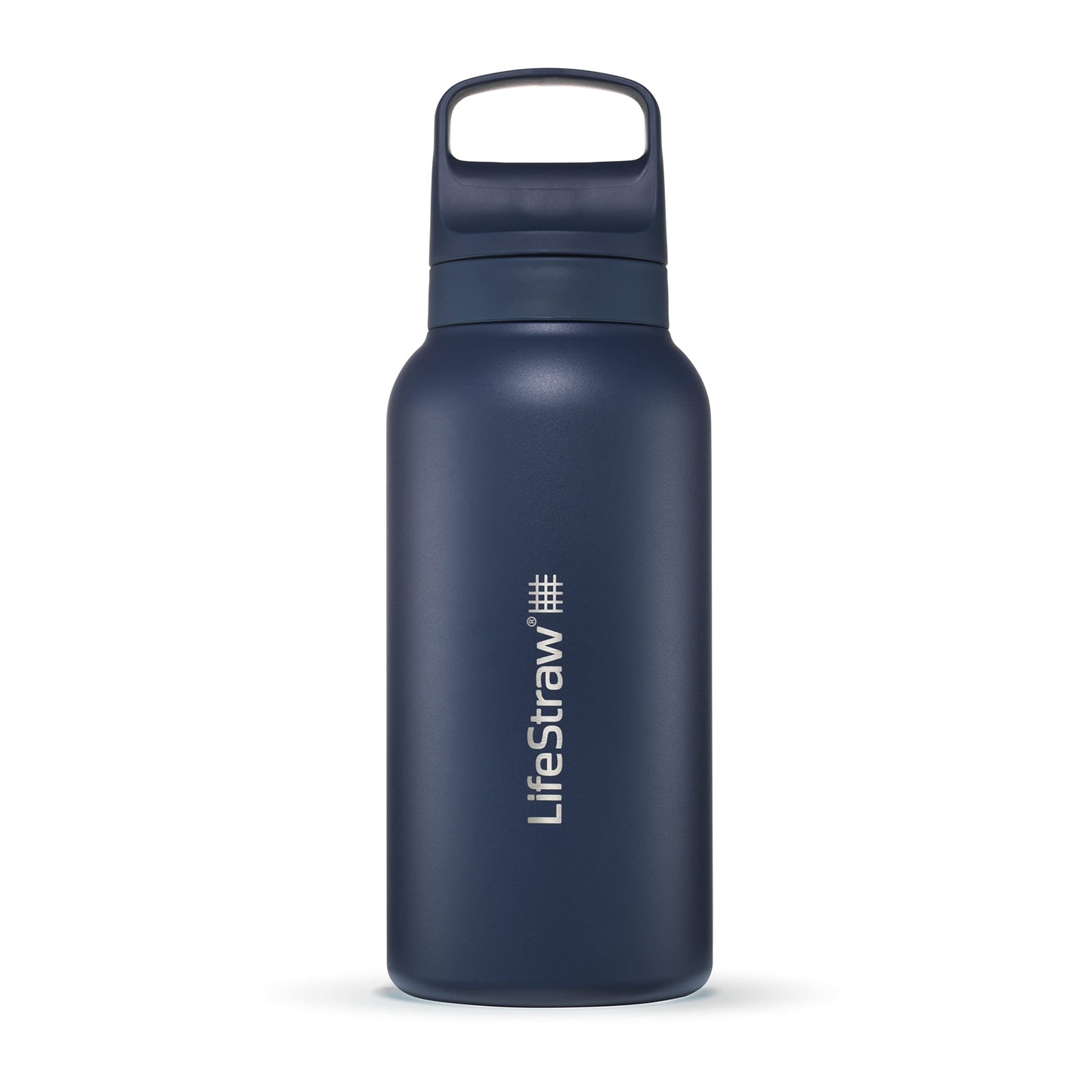 LifeStraw Go Series — Insulated Stainless Steel Water Filter Bottle for Travel and Everyday Use removes Bacteria, Parasites and Microplastics, Improves Taste, 1L, Aegan Sea