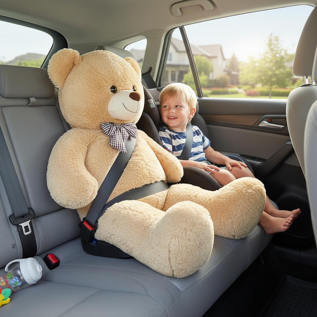 MorisMos Giant Teddy Bear Plush, Big Teddy Bear Stuffed Animals for Kids, Large Brown Bear for Girlfriend Christmas Valentine's Day, 47 Inches