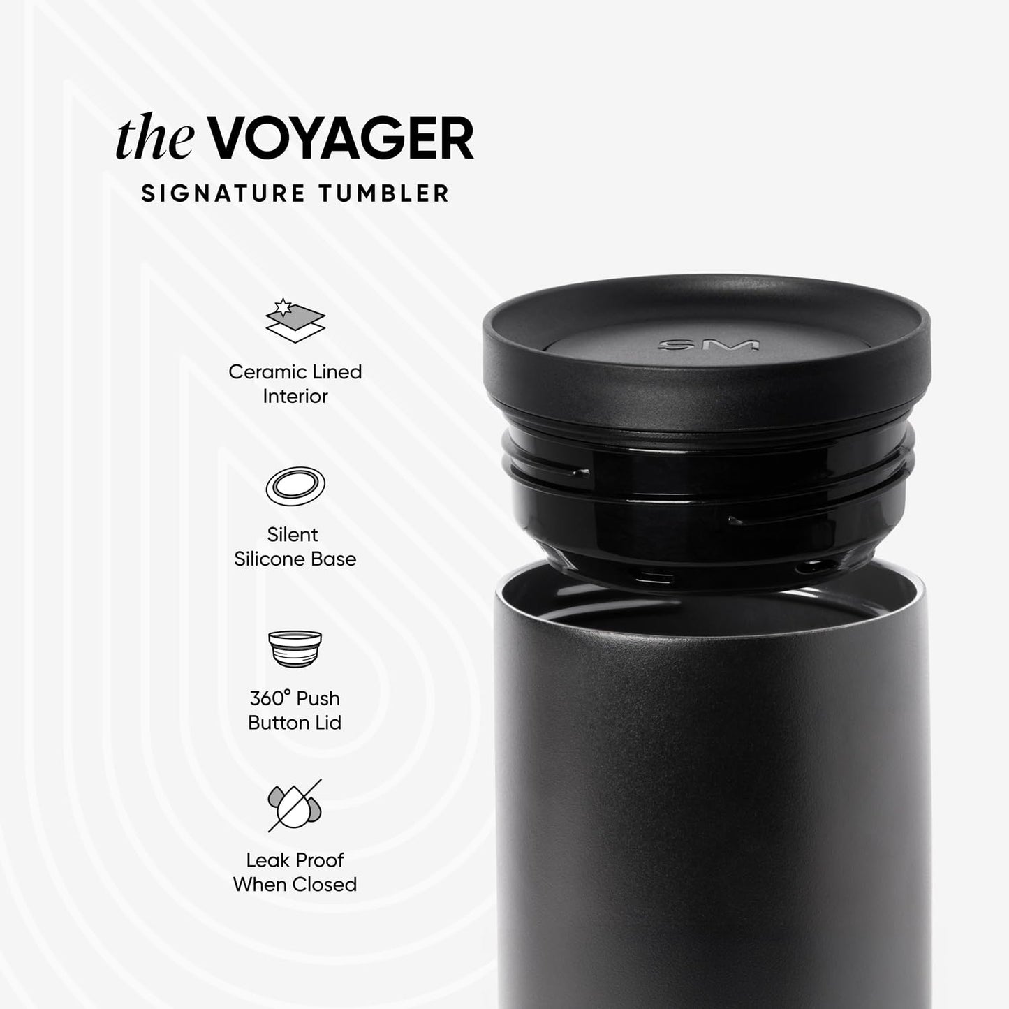 Simple Modern Travel Coffee Mug Tumbler with 360° Lid | Ceramic-Lined Insulated Stainless Steel Cold Brew Iced Coffee Cup | Gifts for Women Her Him | Voyager Signature | 16oz | Cream Leopard