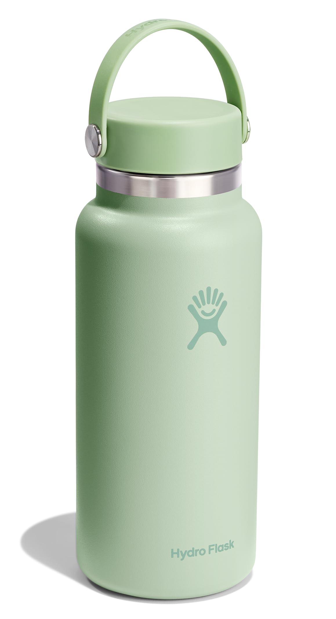 Hydro Flask Water Bottle - Insulated Stainless Steel - Wide Mouth Flex Lid, Non Spill, Leakproof and Refillable in 32 Oz Aloe Green