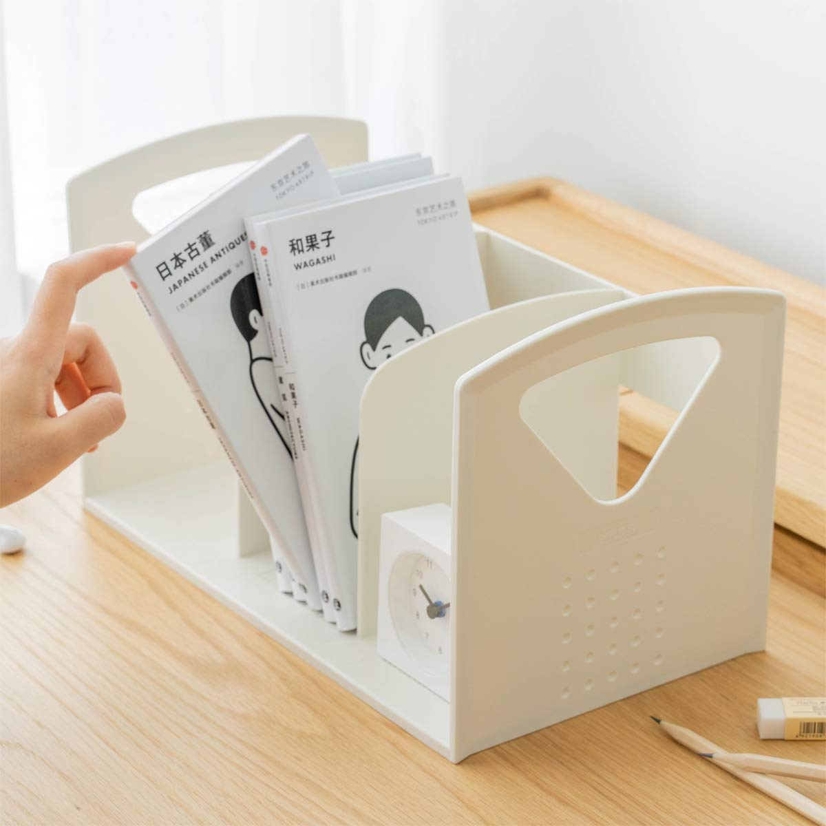 Lunmore 2 Pack Desk Book Shelves Small Desktop Bookshelf F Magazine Holder for Home School and Office