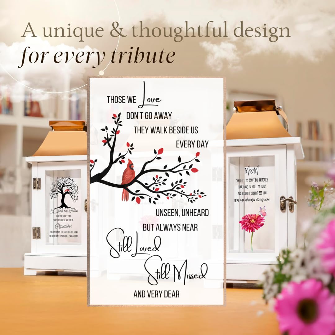 Memorial Lantern with Photo Frame & Keepsake Drawer | Sympathy Gifts for Loss of Loved One, Dad, Husband | Bereavement Memorial Gifts | LED Candle with Timer | Remembrance Gift for Loss by STILLWIND