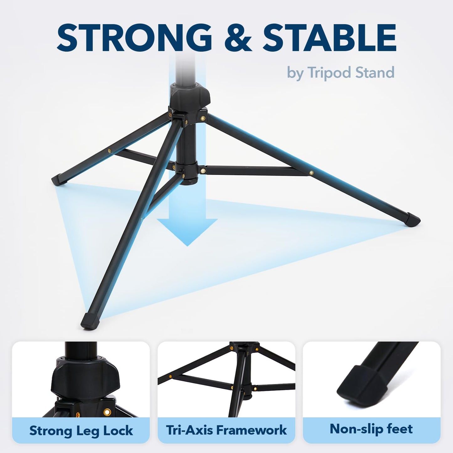 RELMITALL Hair Dryer Stand – Heavy Duty 26-74 Inch Adjustable Blow Dryer Holder with Non-Slip Tripod and Universal Clip – Hands Free for Frozen Shoulder, Arthritis, and Wrist Pain Relief
