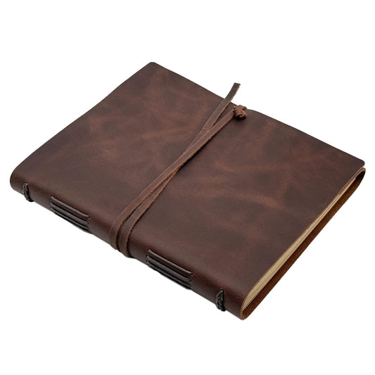 CooLeathor Large Notebook Journal - Genuine Leather Journals for Writing A4 Size Diary 8x10 Inch, Notepad For Women and Man, Gifts,Work,Travel Rustic Brown