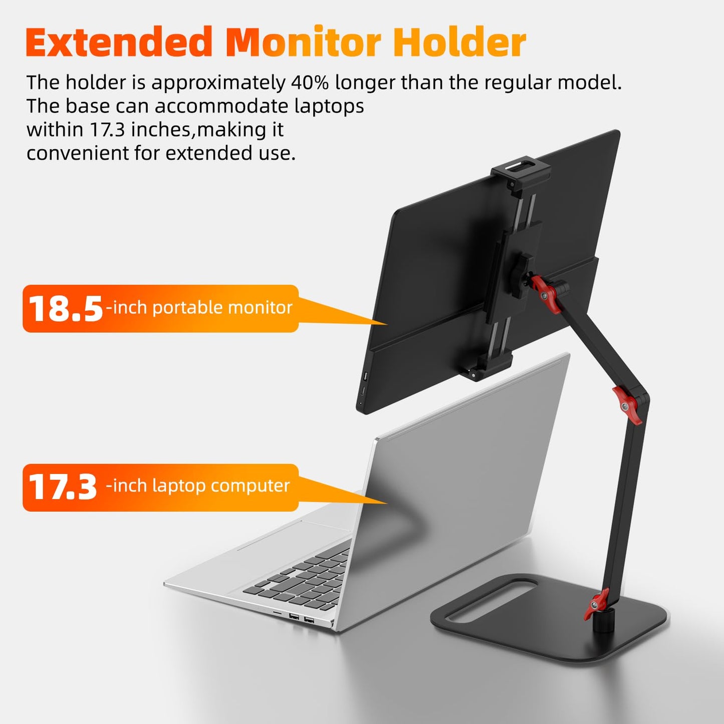 AiFeelife Vertical Portable Monitor Stand, Upgrade Knob Adjustment Portable Monitor Holder for 15.6 17.3 18.5 Inch Screen, Ergonomic Travel Monitor Mount, Tablet Stand for iPad 12.9‘’