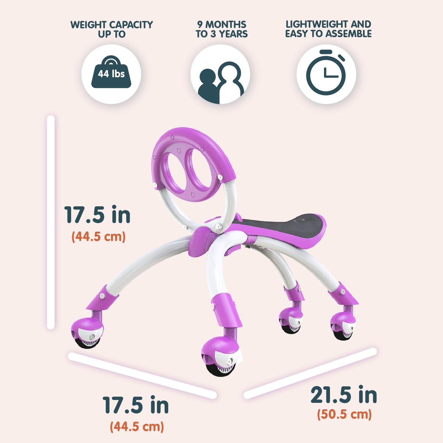YBIKE Pewi Elite Bike Walking Ride On Toy, Purple (YPIW5)