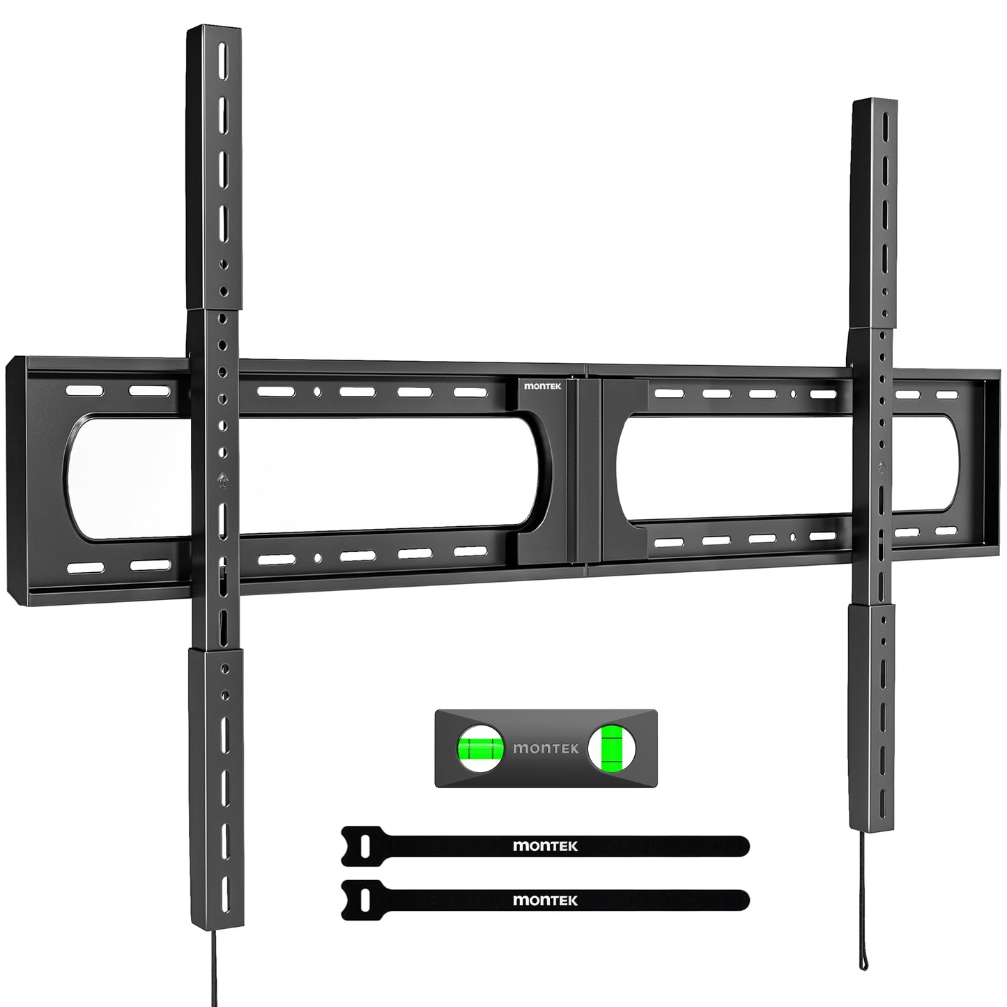 monTEK Heavy Duty XXL Fixed TV Wall Mount for 37–140" Flat & Curved TVs up to 300 lbs, 4× Load Tested, 1.25" Ultra Slim Low Profile Bracket, Fits 16"/18"/24" Wood Studs,VESA 1200×800mm