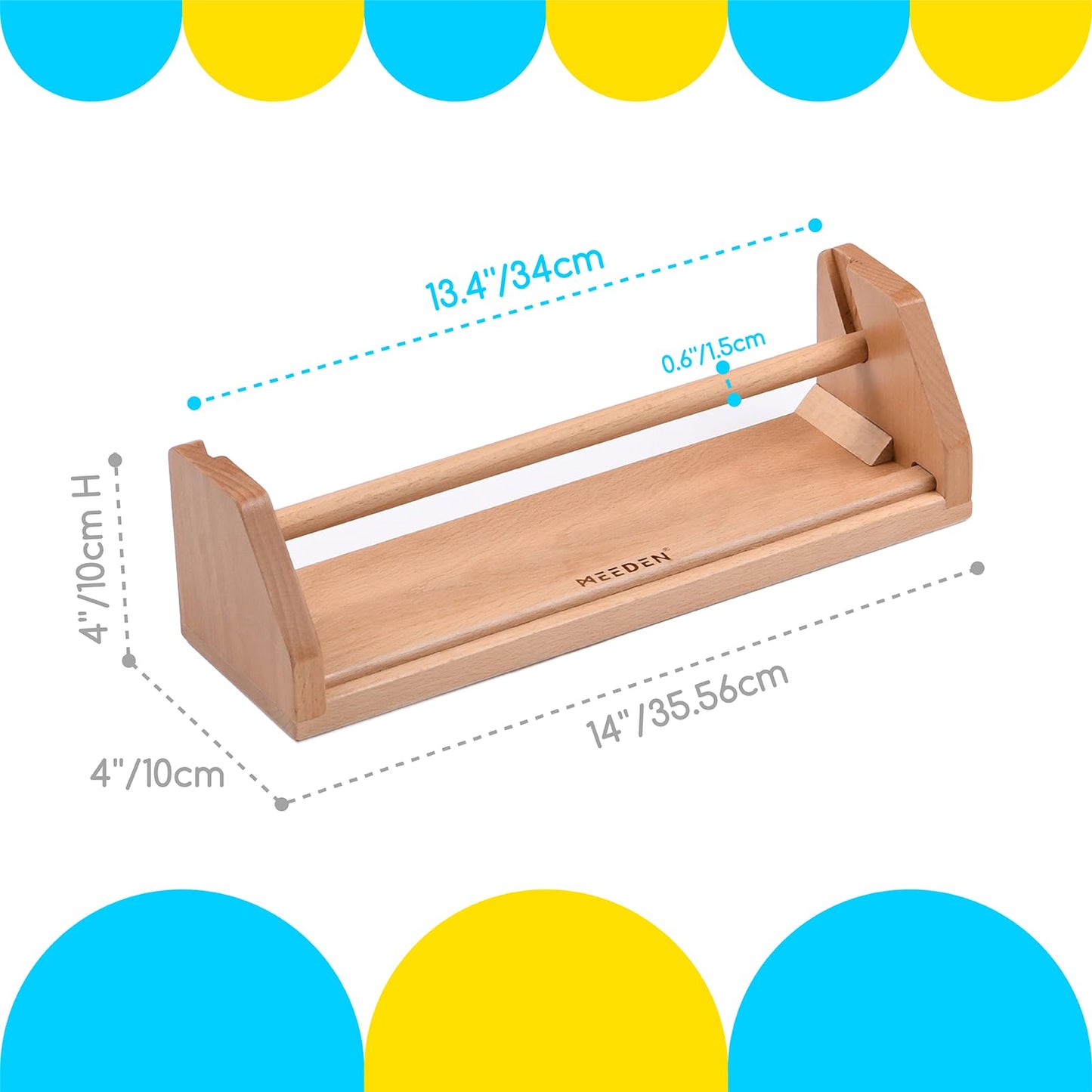 MEEDEN Wooden Tabletop Paper Roll Dispenser - Solid Beech Wood Easel with 3 Paper Rolls (12" x 75ft) - Portable Art Easel Kids for Entertain, Doodle and Play