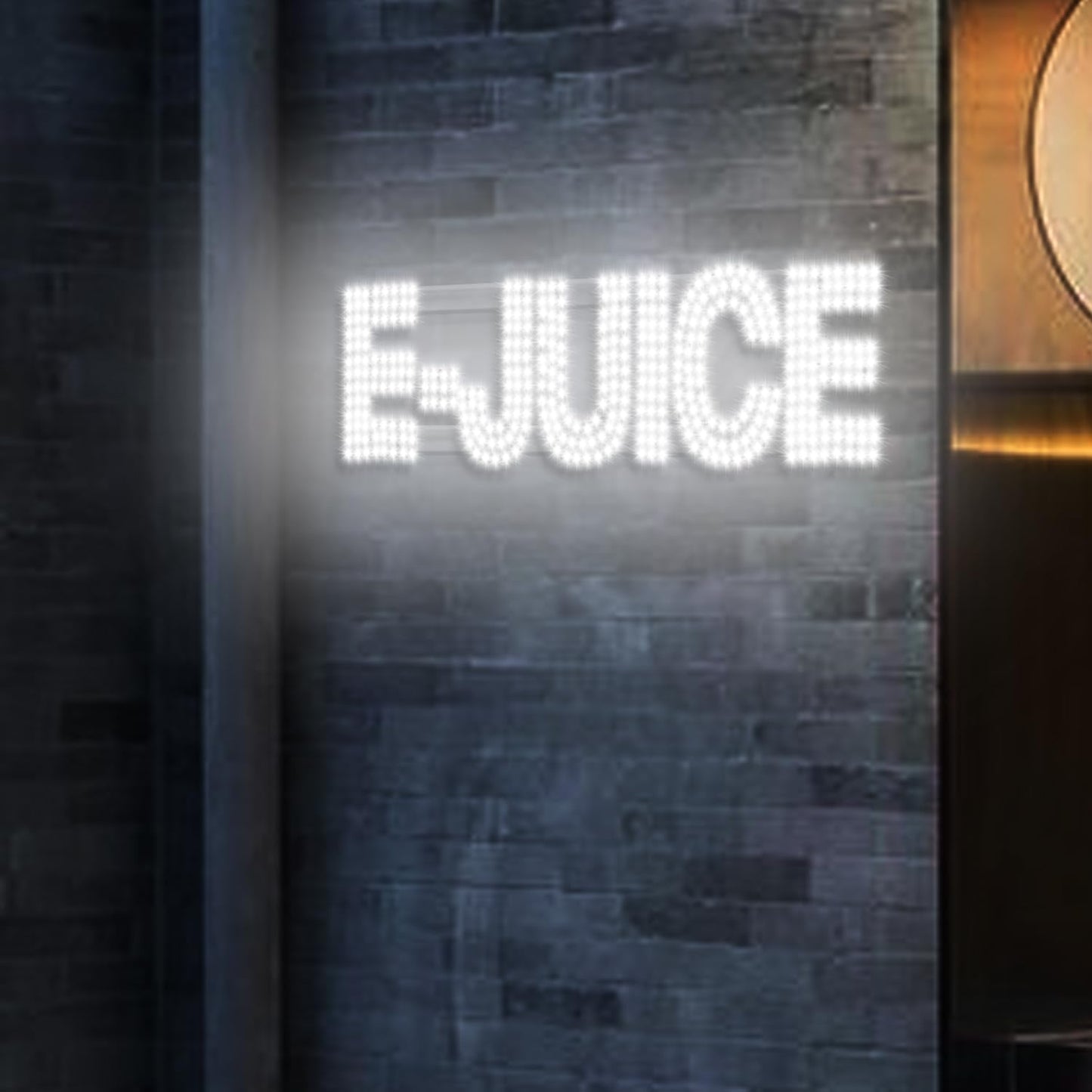 30"x10" Large LED E-JUICE Signs for Smoke Shops, Super Bright Unique Design E-JUICE Sign with Hanging Installation, High Visibility E-JUICE Sign for Stores Retail Shops Window (White)