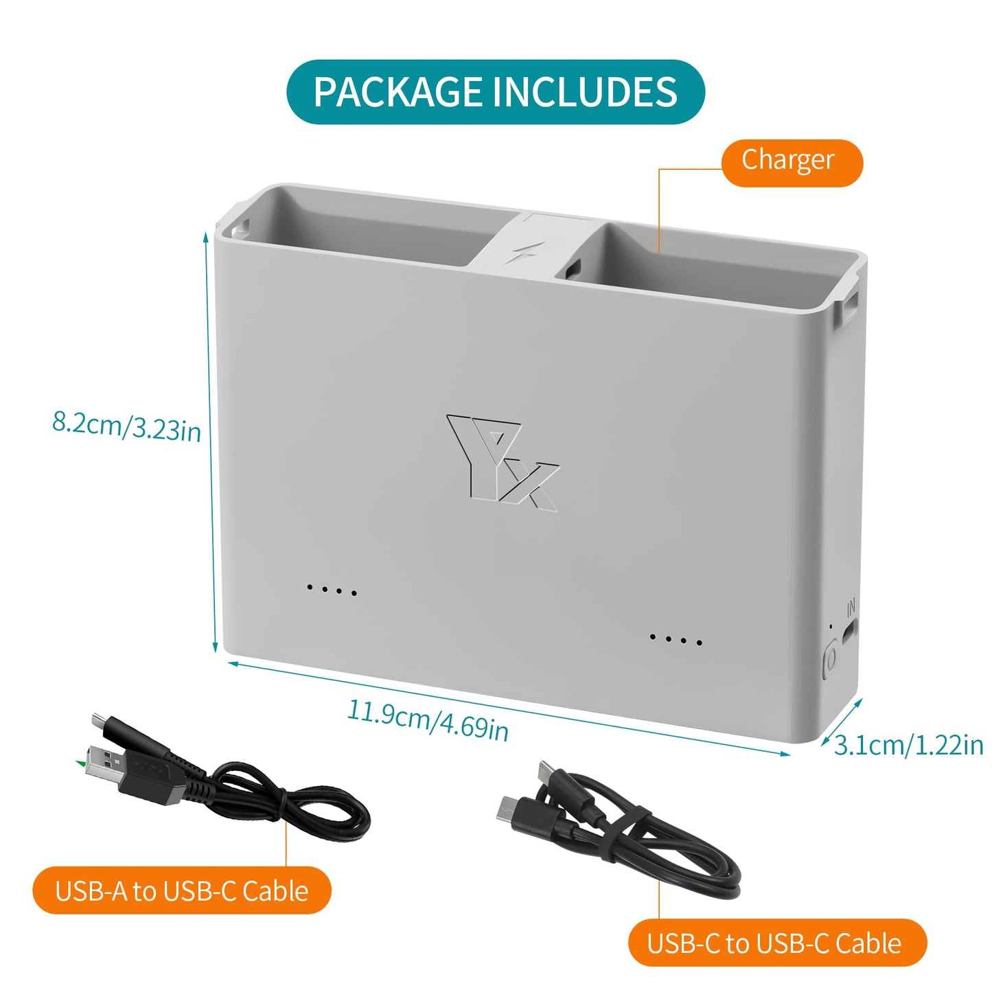 Parallel Charger with Storage Charge for DJI Mini 5 4 Pro/Mini 3 Series Battery,Two-Way Charging Hub,Charge Two Batteries Drone Accessories