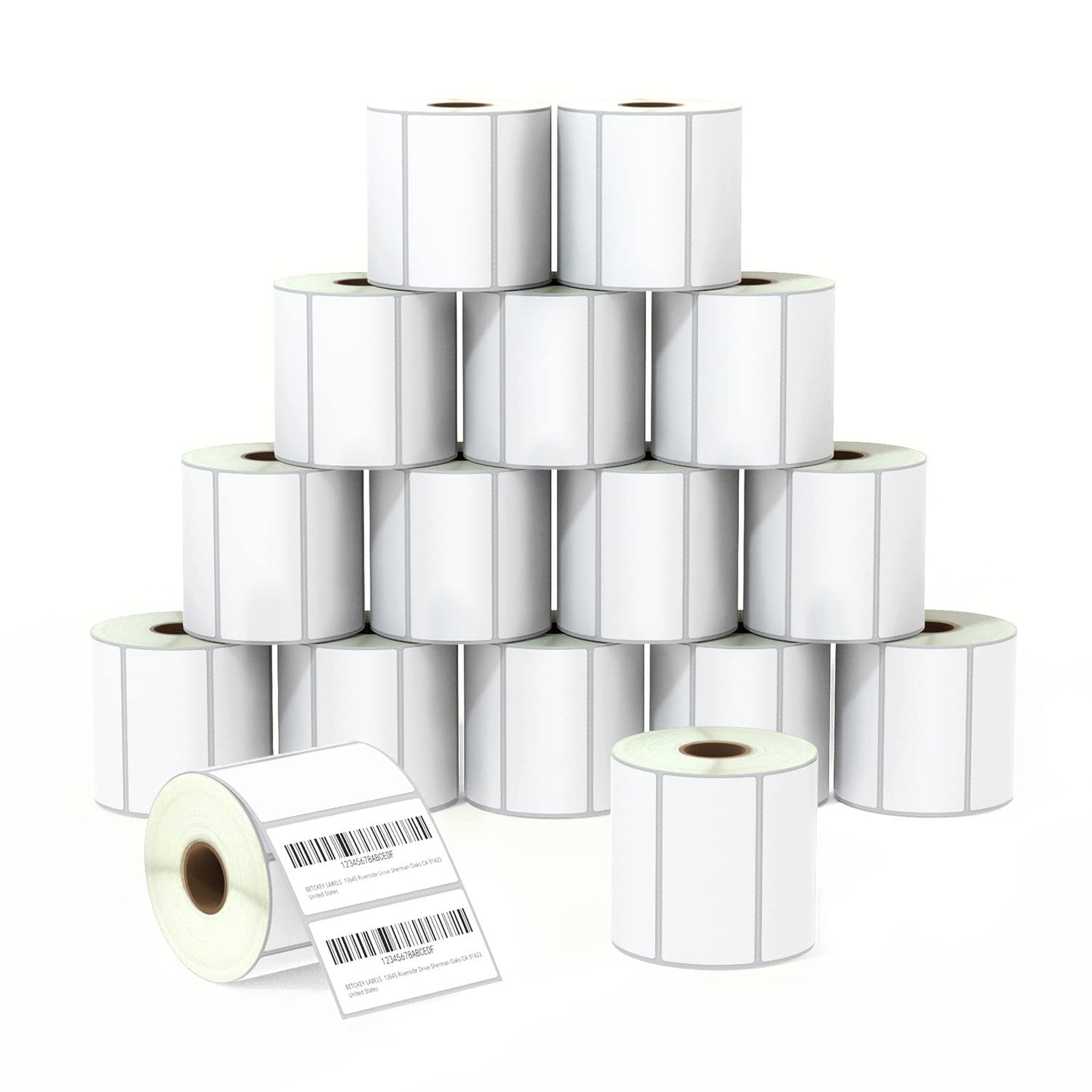 BETCKEY - 3" x 1.5" (76 mm x 38 mm) Barcode Shipping & Address Labels Compatible with Zebra & Rollo Label Printer,Premium Adhesive & Perforated [16 Rolls, 15200 Labels]