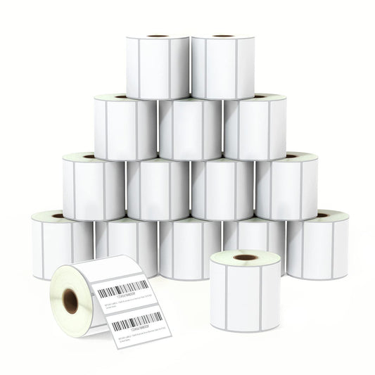 BETCKEY - 3" x 1.5" (76 mm x 38 mm) Barcode Shipping & Address Labels Compatible with Zebra & Rollo Label Printer,Premium Adhesive & Perforated [16 Rolls, 15200 Labels]