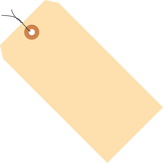 Discount Tag & Label Manila Shipping Tags, Wired, 10 Pt, 4 3/4' x 2 3/8', 5, (Case of 1000)