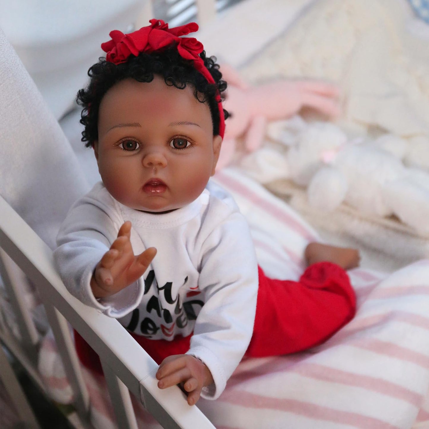 CHAREX Reborn Baby Dolls - Black, 22 inches Newborn African American Realistic Lifelike Baby Dolls for Kids Age 3+