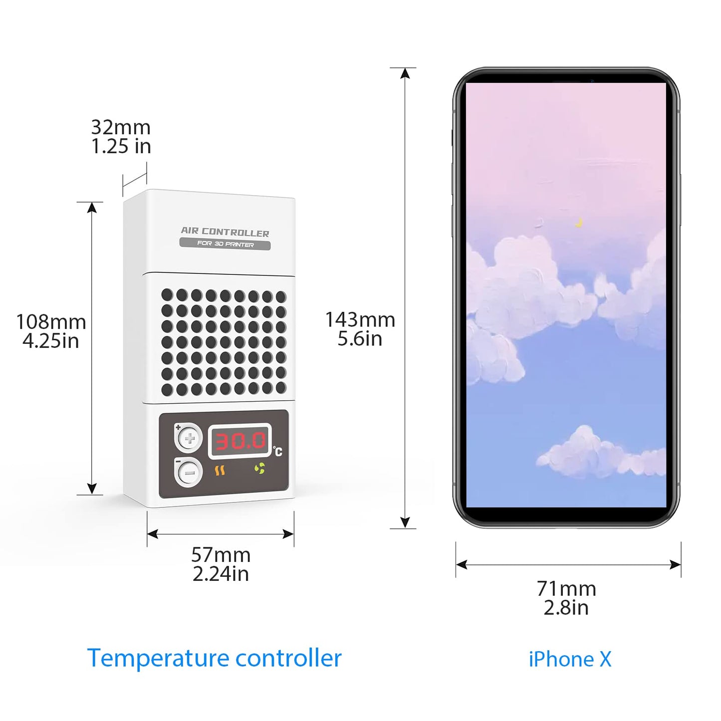 Youyoute Mini Heater for 3D Printer, Resin 3D Printer Temperature Controller Heating Thermostat Temp Control for LCD DLP 3D Printers
