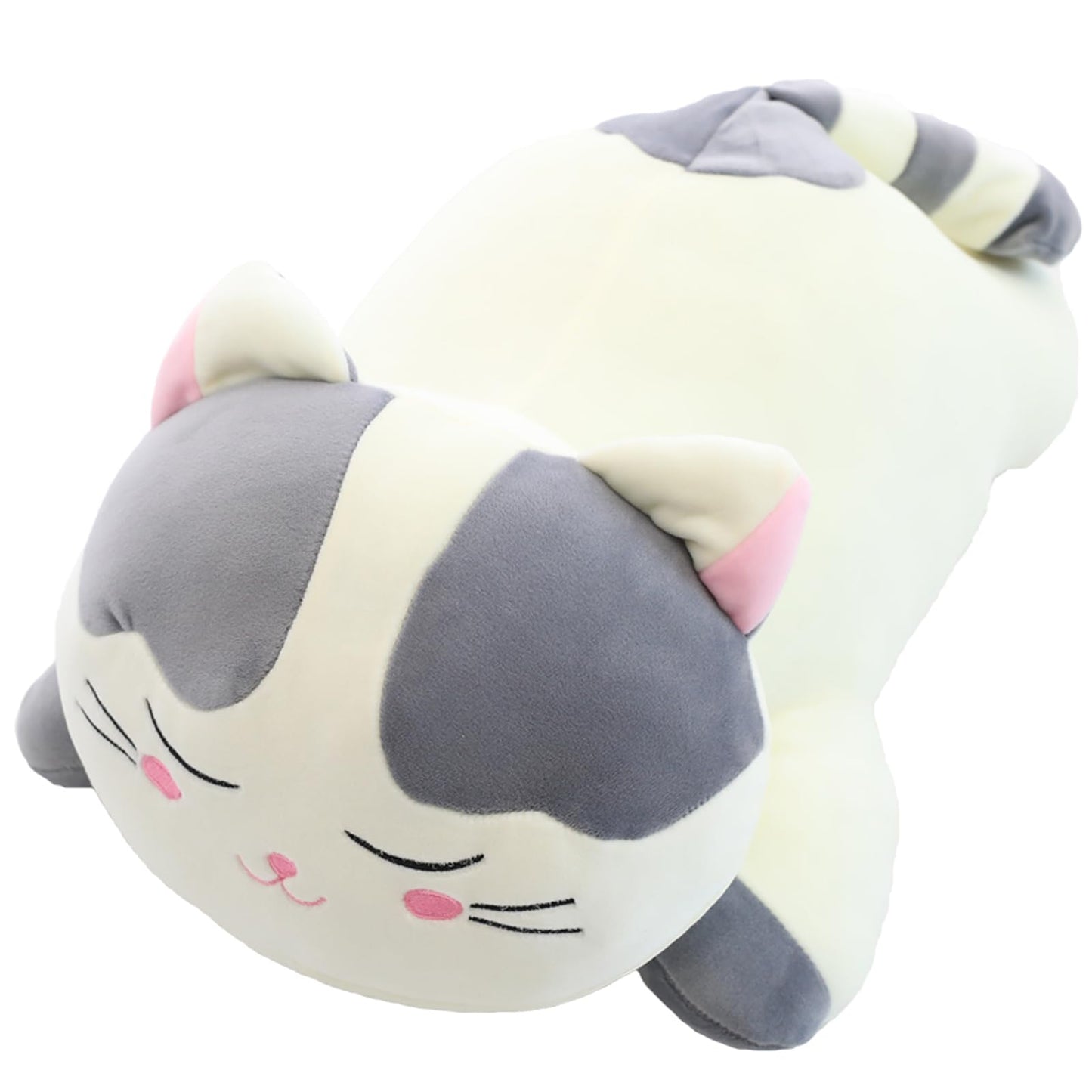 (Gray) - elfishgo Cat Big Plush Hugging Pillow, Super Soft Kitten Kitty Stuffed Animals Toy Gifts for Kids, Girls, Bed, Christmas, Valentine 60cm (Grey)