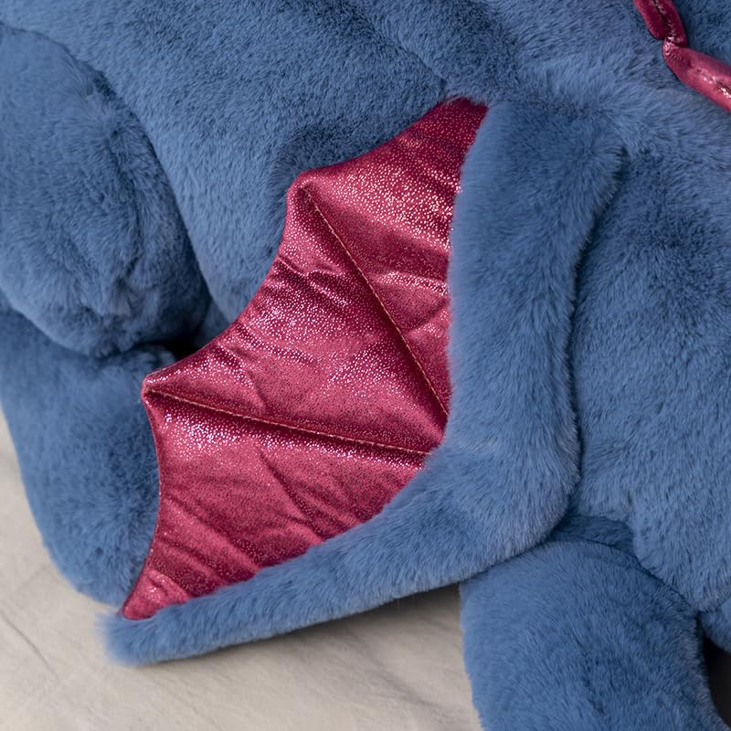 Leahaoe Weighted Dragon Stuffed Animal, Soft and Sturdy Weighted Dragon Plush for Kids and Adults, Medium Blue Dragon Stuffed Animal(35.4" 5Lbs)