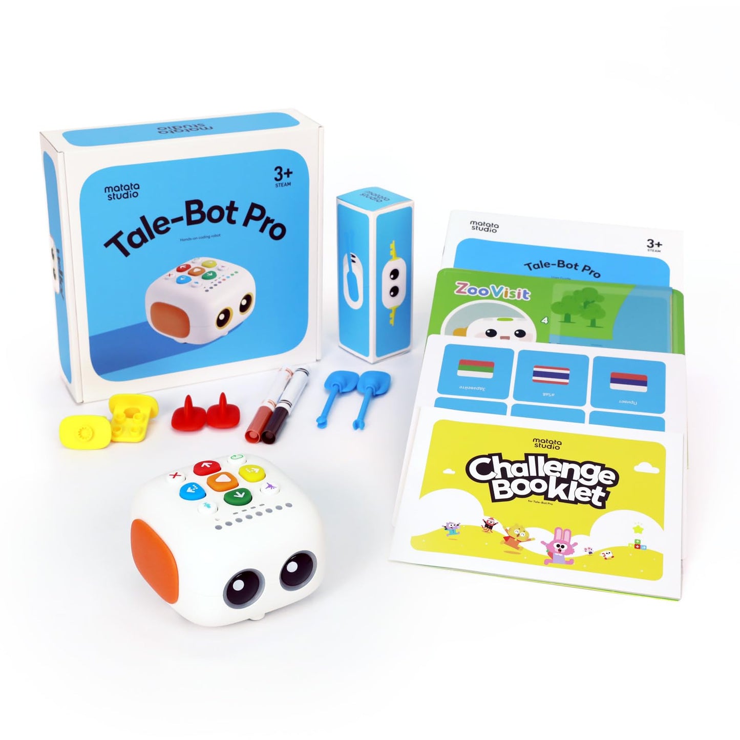 MatataStudio Upgraded Talebot Pro Coding Robot for Kids Aged 3-5, Education & Learning Toys for Toddlers to Learn Early Programming, Screen-Free STEM Robotics for Classroom Pre-k Kids Homeschool