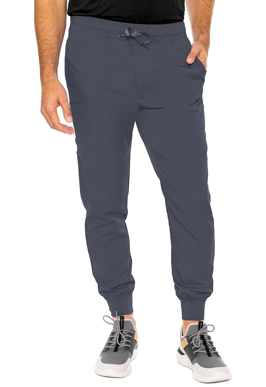 Med Couture Bowen Scrub Jogger Pants for Men - Perfect for Casual Wear and Active Lifestyles MC7777, Pewter, Large