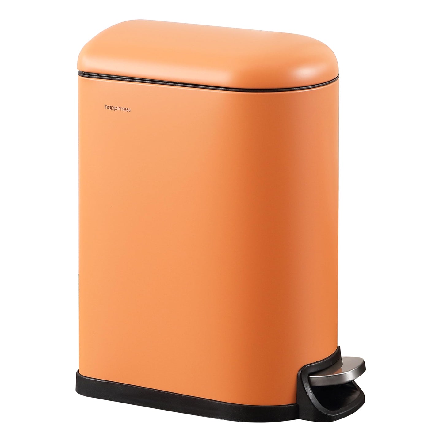 happimess HPM1009K Roland Mini 2.6-Gallon Step-Open Trash Can, Carrot Cake,with Soft-Close Lid, Fingerprint Resistant, Modern, Minimalistic for Home, Kitchen, Laundry Room, Office, Bedroom, Bathroom