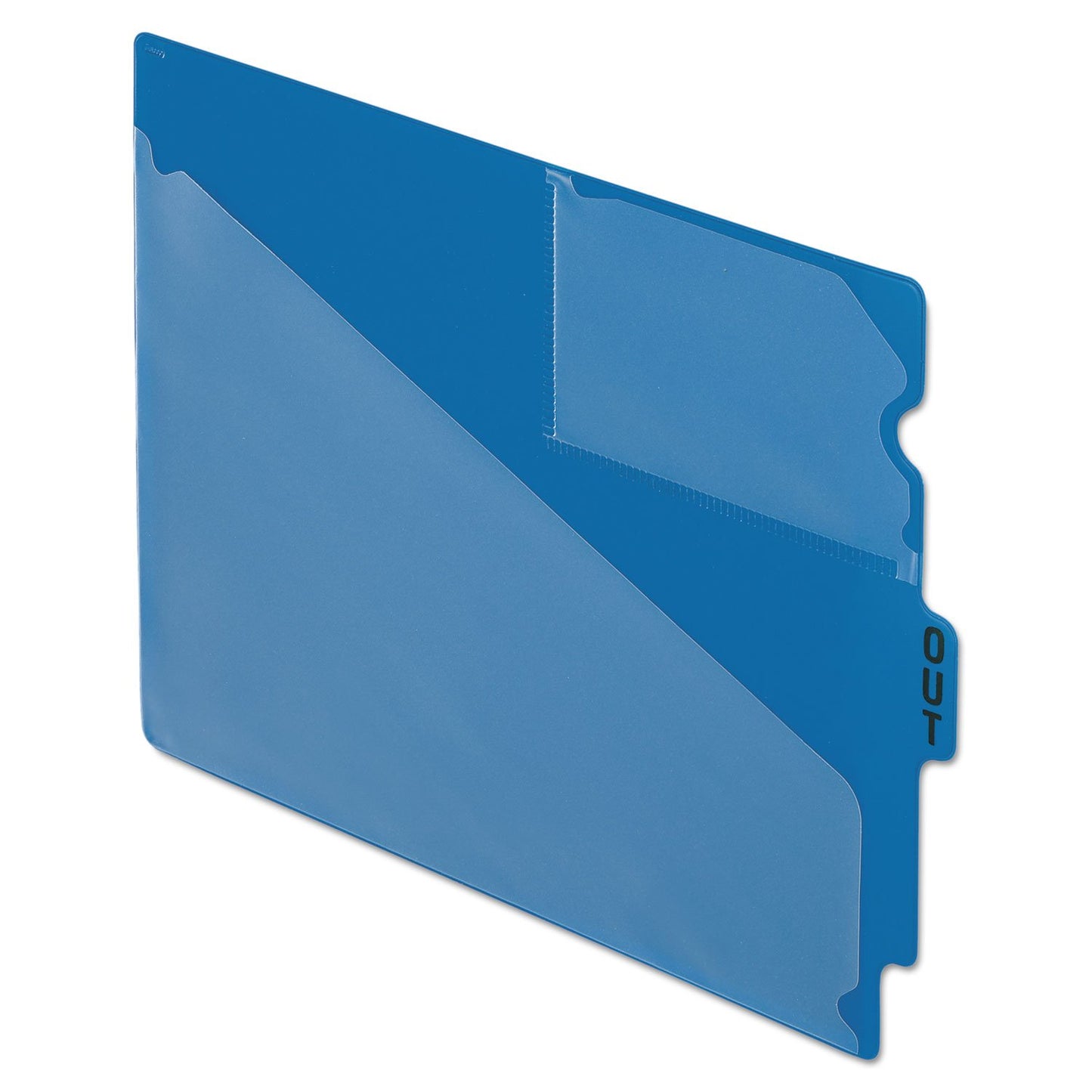 Pendaflex PFX13542 End Tab Vinyl Outguides w/Center Tab Printed Out, Letter Size, Blue, 50/Box