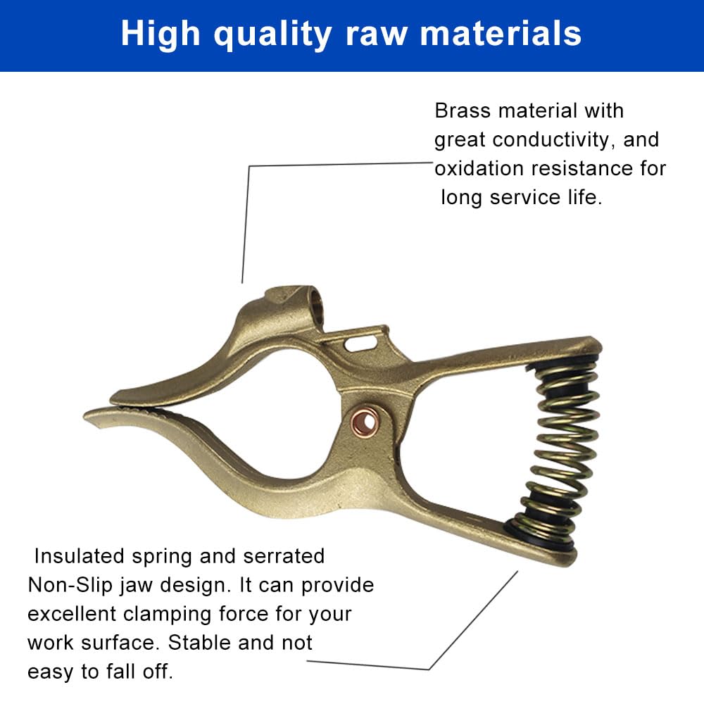 Vaphy 5pcs 300-Amp T-Style Welding Ground Clamp Brass