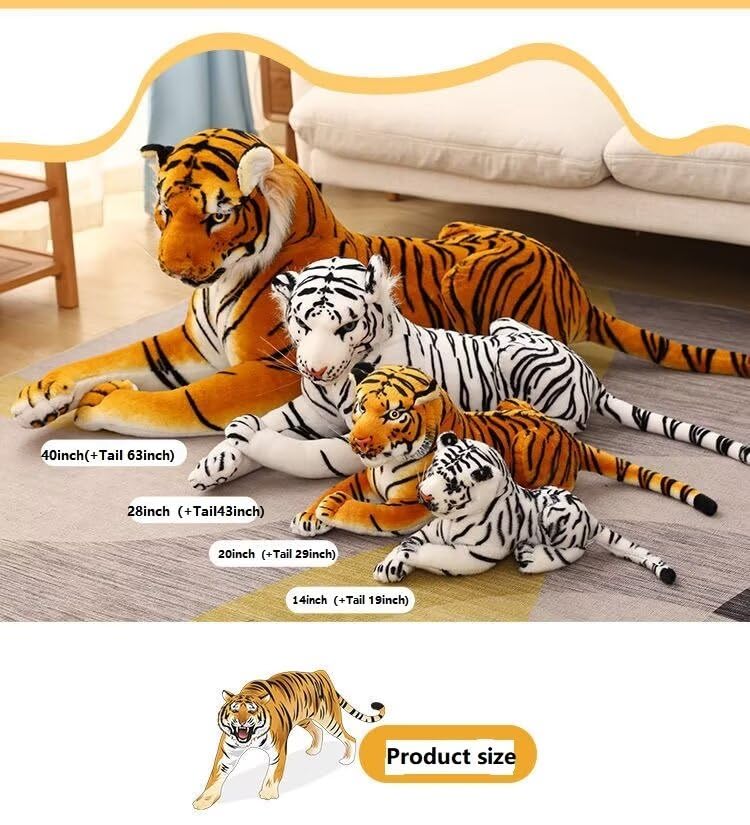 DHXSTSM Large Stuffed Tiger Plush Toy- Giant Tiger Stuffed Animal (28inches,Excluding Tail)