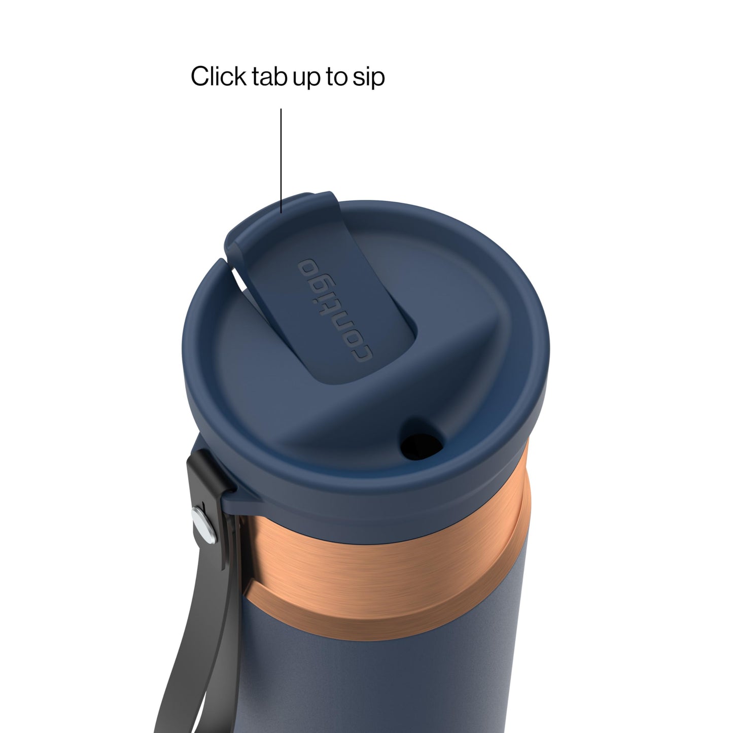 Contigo SnapSeal 24 oz Stainless Steel Vacuum-Insulated Water Bottle with Leakproof AutoClose Lid, Carry Strap & Reusable Straw, BPA-Free & Lead-Free, Dishwasher Safe