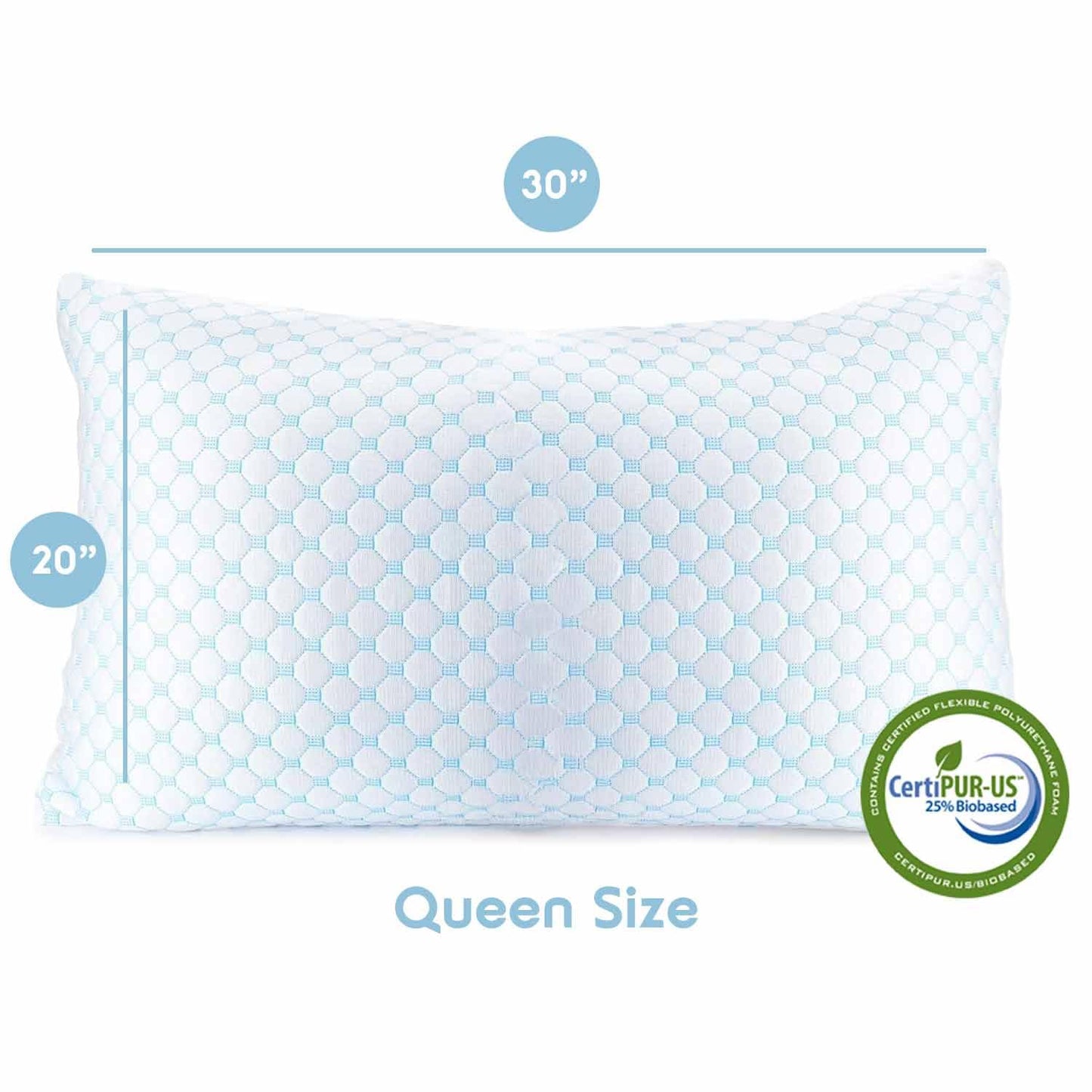 Nestl Cooling Pillow for Sleeping 2 Pack, Luxury Shredded Memory Foam Pillows Queen Size Set of 2, Adjustable Cold Gel Pillows for Hot Sleepers Supportive Cool Pillow for Side Back Stomach Sleepers