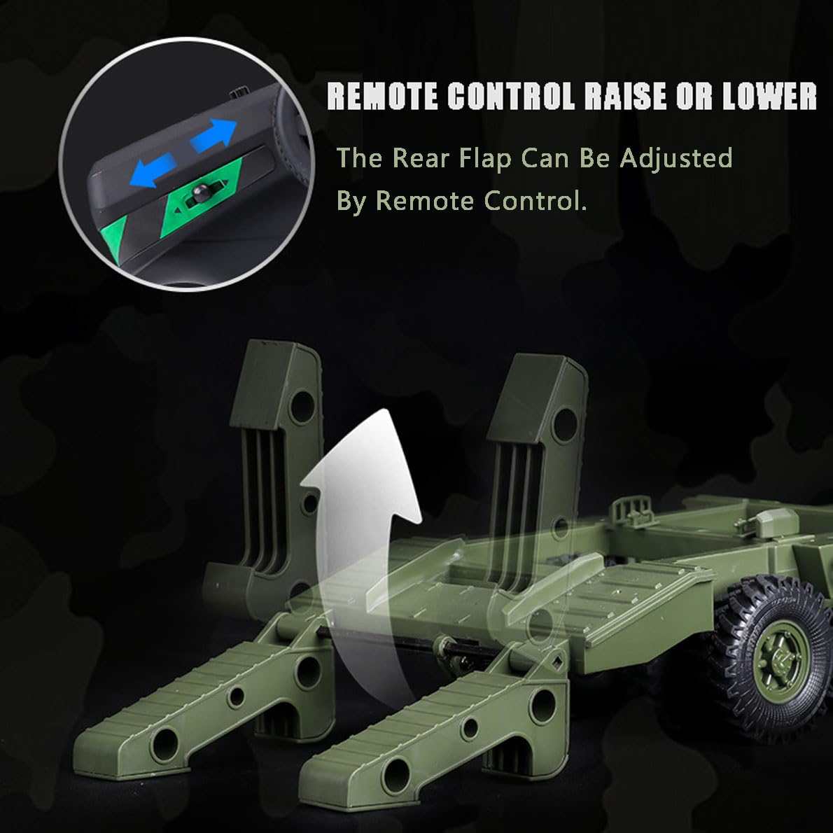 XMFHANG RC Semi Truck, 2.4Ghz 6WD Remote Control Army Truck Trailer, 41.3 Inch Large Size RC Car Toy, 1/16 Scale Tractor, Remote Control Electric Transport Vehicle Toy car for boy Gifts