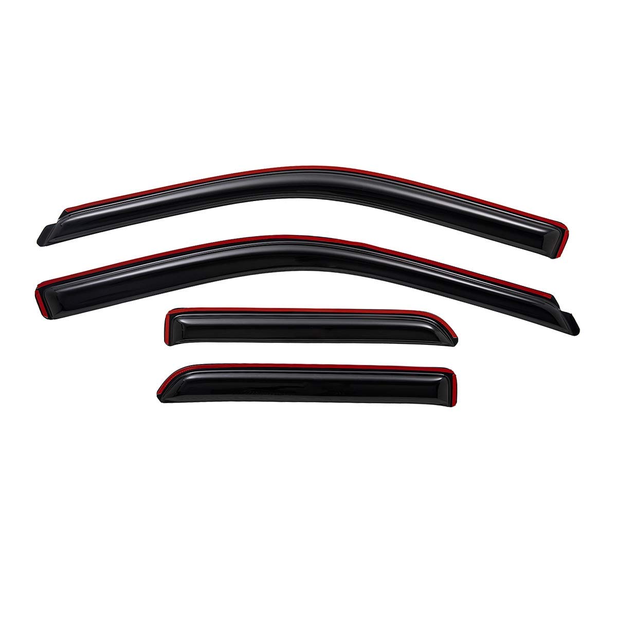 Lightronic 194101 Extra Durable Clip-on In-Channel Auto Vent Window Visors, Fits 2009-2010 Dodge Ram 1500, 2011-2018 Ram 1500, 2019-2024 Ram 1500 Classic, Quad Cab, UV-Protect Rain Guard, Smoke, 4-Pcs