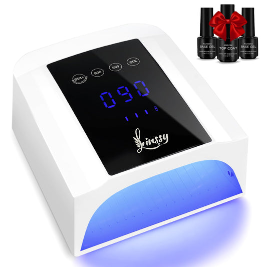 72W Professional UV Light for Nails | Rechargeable Cordless UV LED Nail Lamp with 4 Timers | Professional Nail Dryer with Large LCD Display