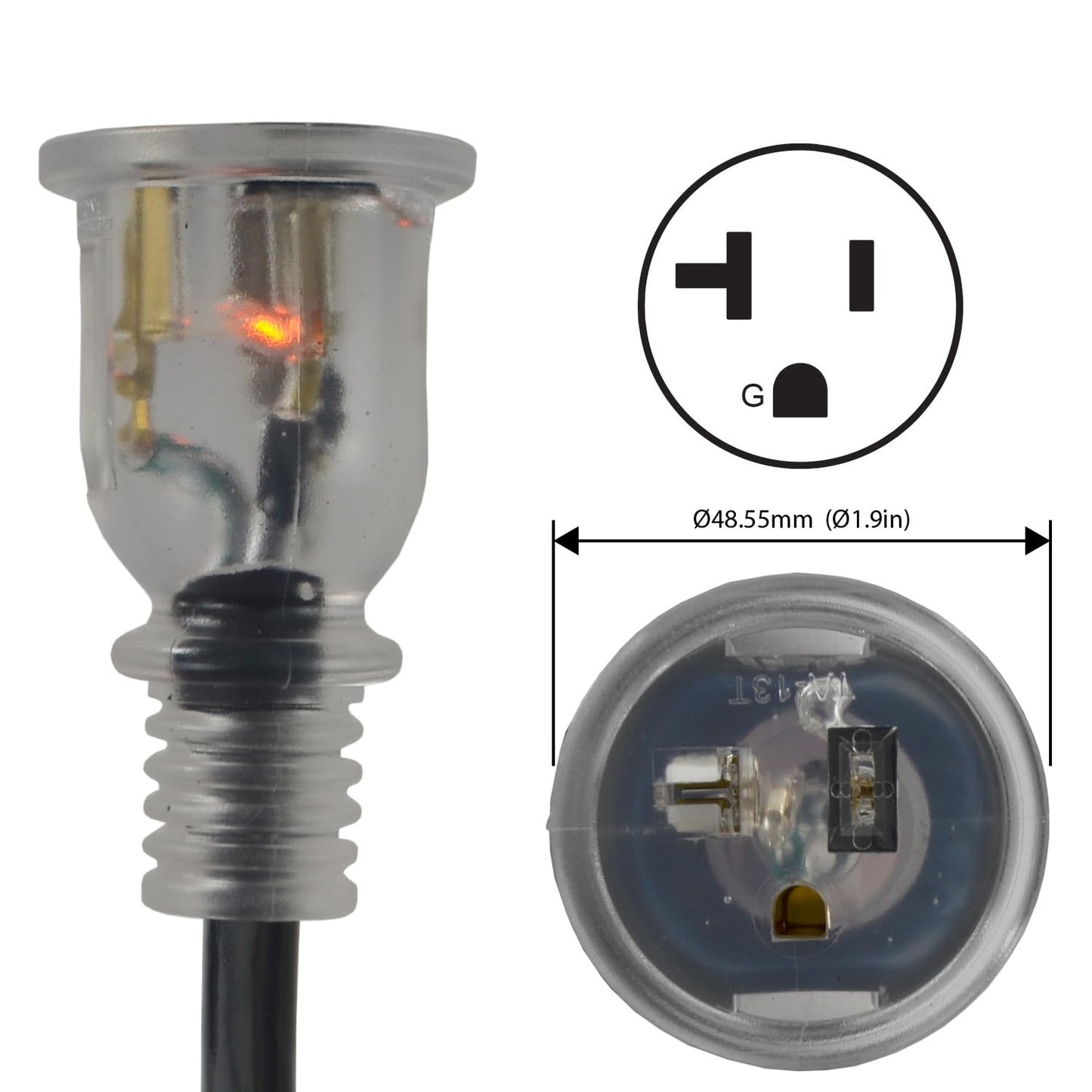 Conntek 20520-050 NEMA 5-20 Outdoor Extension Cord 20 Amps 125 Volts, 50 Feet