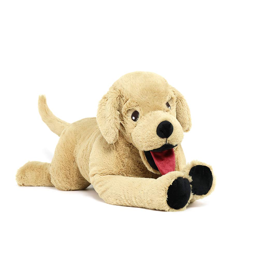 Lanmore 29'' Stuffed Dog Animals Golden Retriever Plush Toys Large Stuffed Puppy Goldendoodle Labrador Gift for Pets Kids Girls Light Brown (Large)