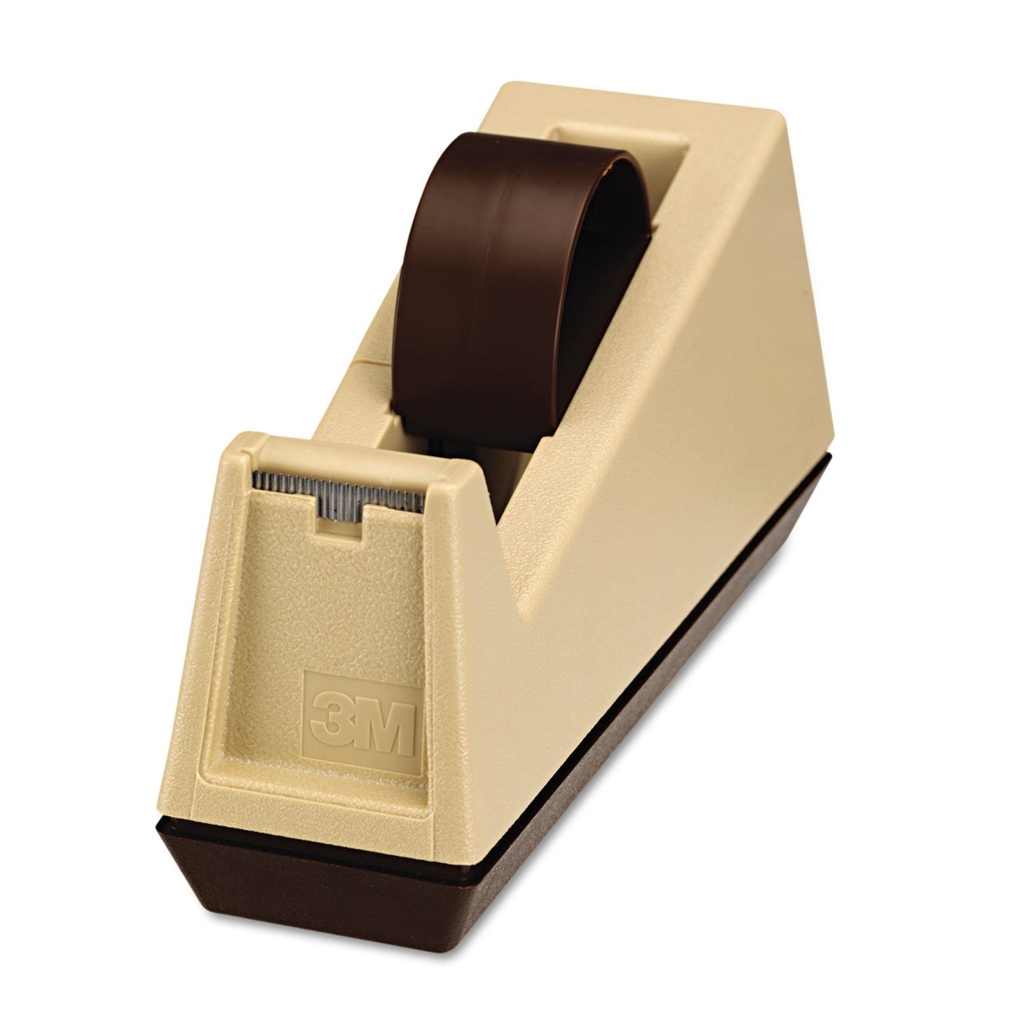 3M Scotch C25 Heavy-Duty Weighted Tape Dispenser, 3-Inch Core, Plastic, Putty/Brown