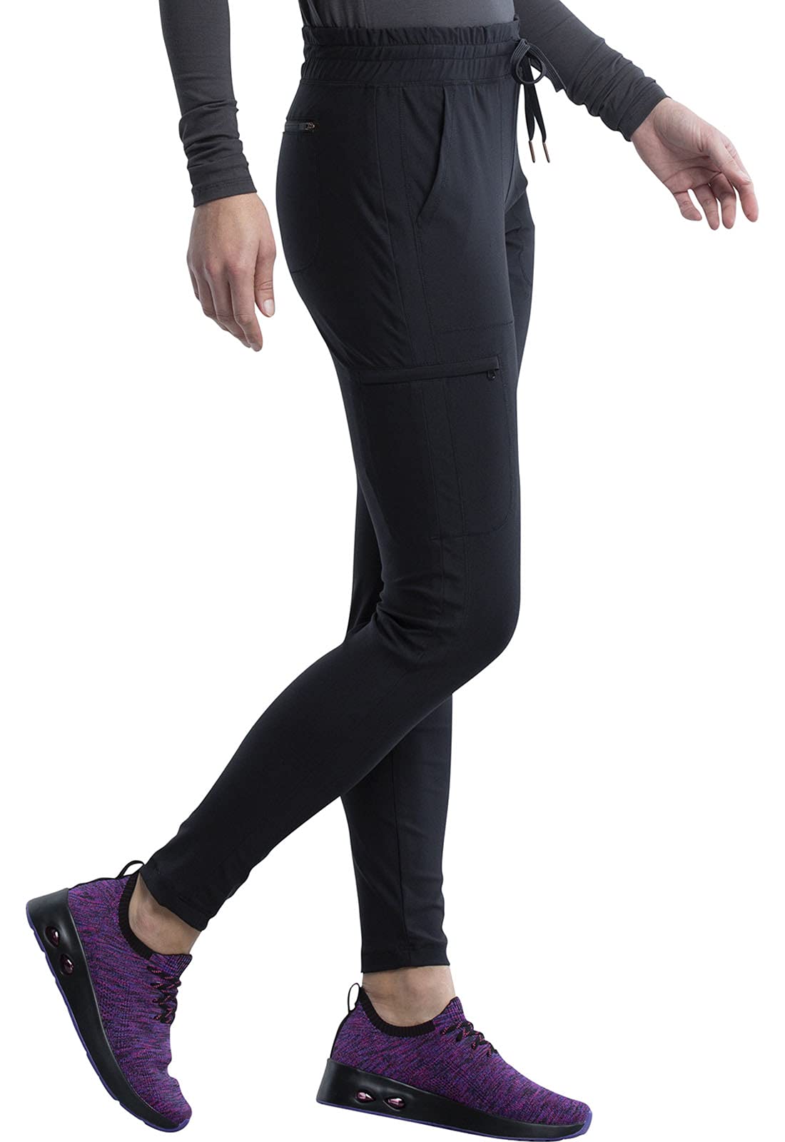 Cherokee Women's Scrub Pant with 360° Stretch & Moisture Wicking Fabric CK095, S, Black