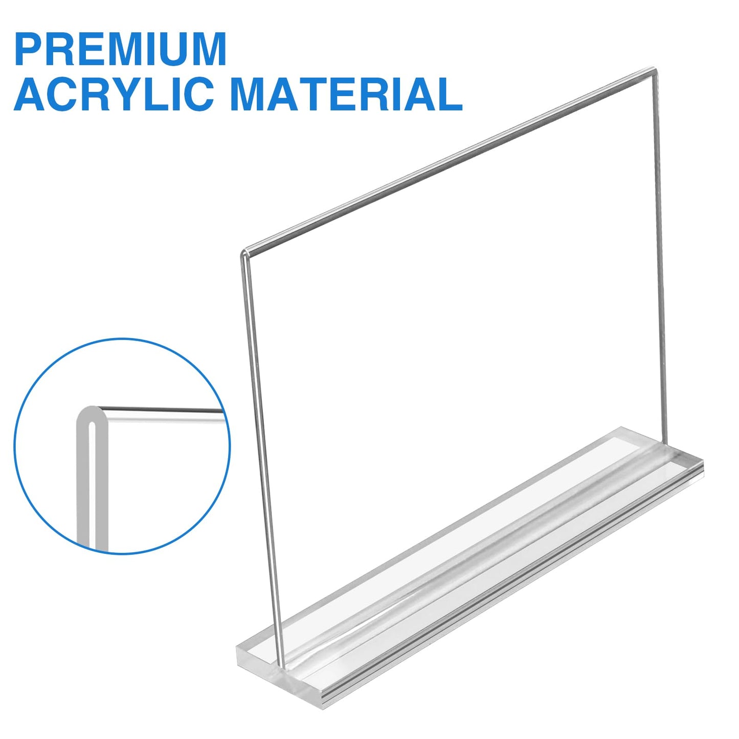 Daofary 10 Pack Acrylic Sign Holder 8.5 x 11 Horizontal, Double-Sided Stand up Table Top Sign Holders, Clear Acrylic Picture Frame Menu Flyer Paper Holder Display Stand for Office Business Store Wedding Party