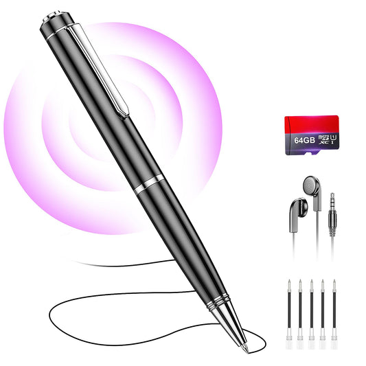 64GB Digital Voice Recorder Voice Activated Recorder with Playback, Portable Audio Recorder, Portable Recording Device with AI Noise Reduction, Portable Audio Recorder for Meeting/Course