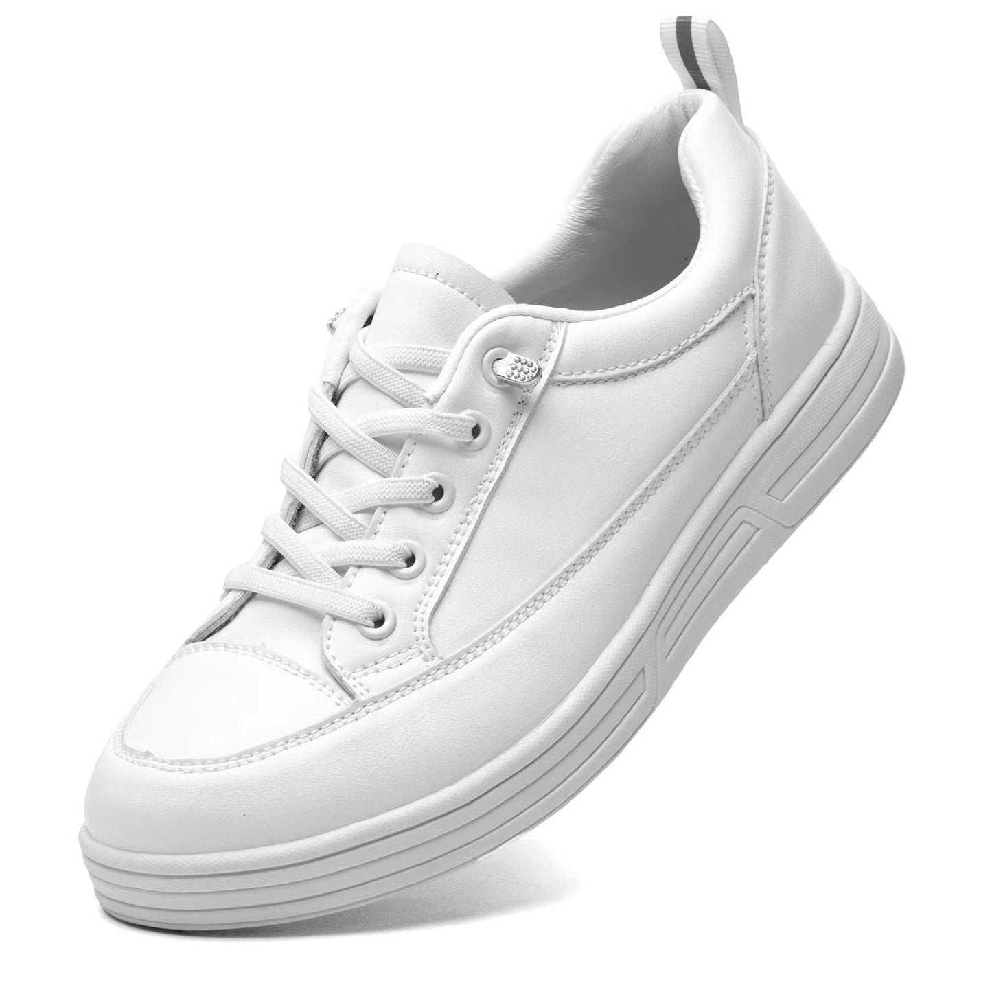 V-Janiffy Women's White Non Slip Work Shoes, White Food Service Slip Resistant Work Shoes, White Women's Nursing Shoes.