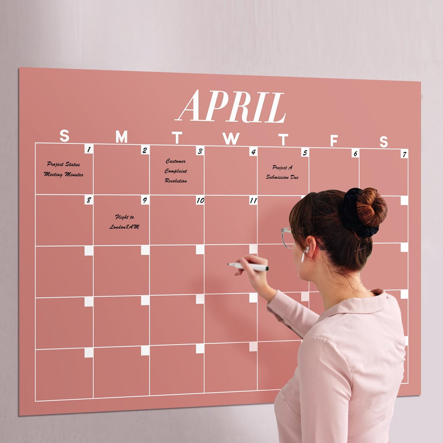 12 Pcs Extra Large Undated Calendar 40‘'x 27.5‘' Large Classroom Wall Calendar 12 Month Big Dry Ease Reusable Planning Yearly Rainbow Planner for Office Home Educational Study Back to First Day Class