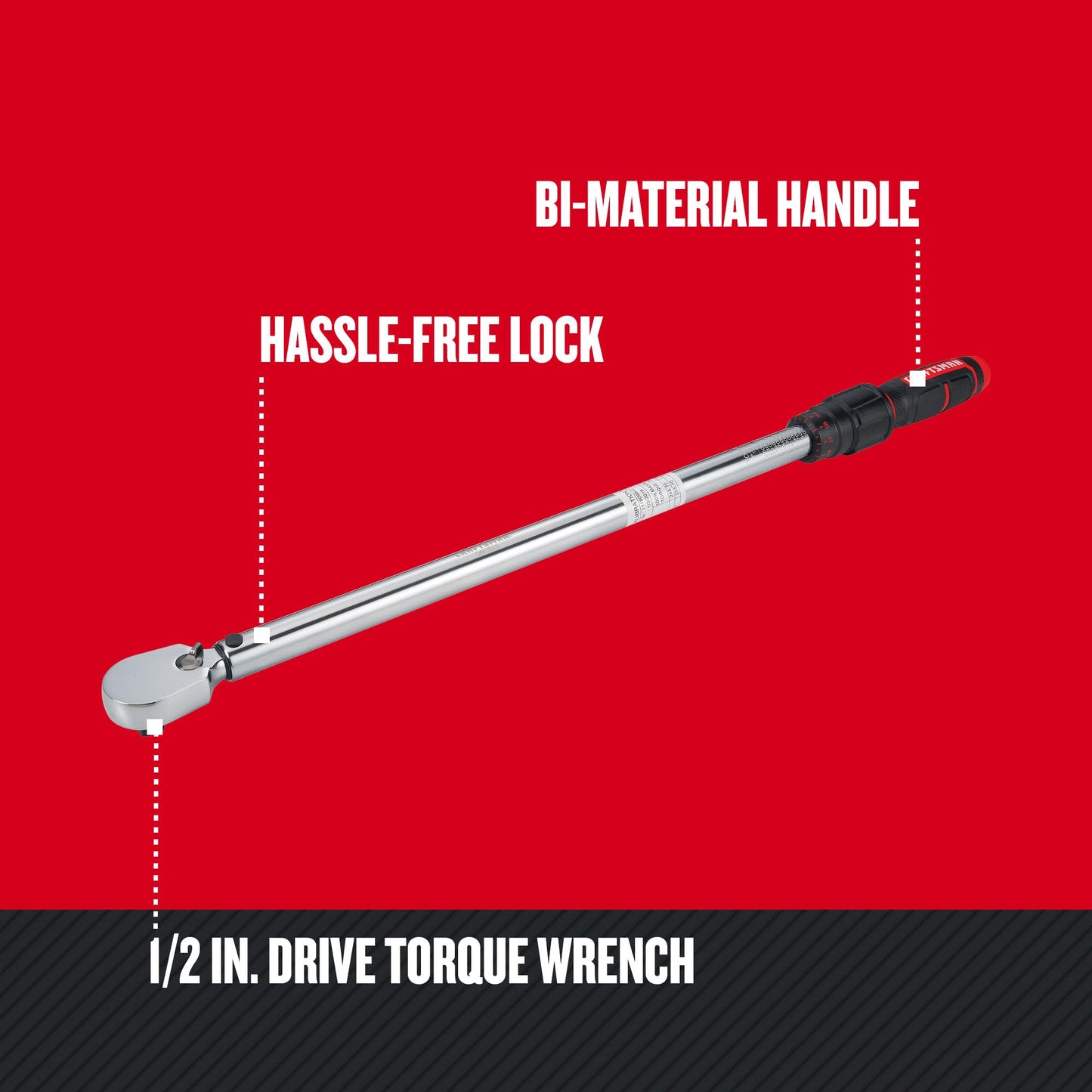 CRAFTSMAN Torque Wrench, 1/2" Drive, 50-250 FT-LB (CMMT99434)