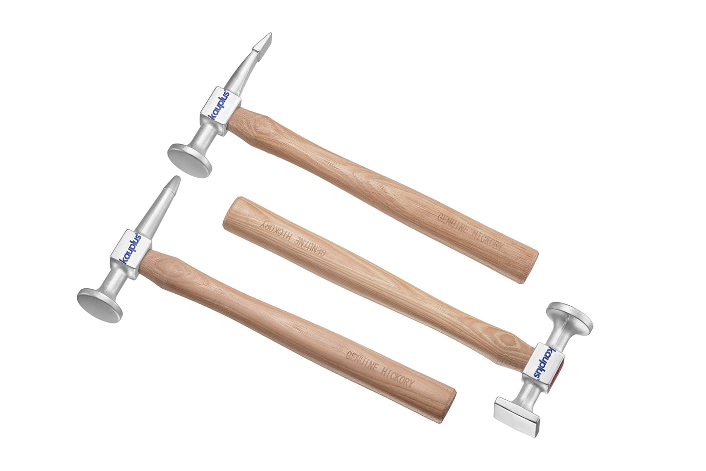Kauplus 3PCS Aluminum Auto Body Dent Repair Set - Metal Work Dolly Tool Kit With Chisel, Shrinking, and Utility Pick Hammers