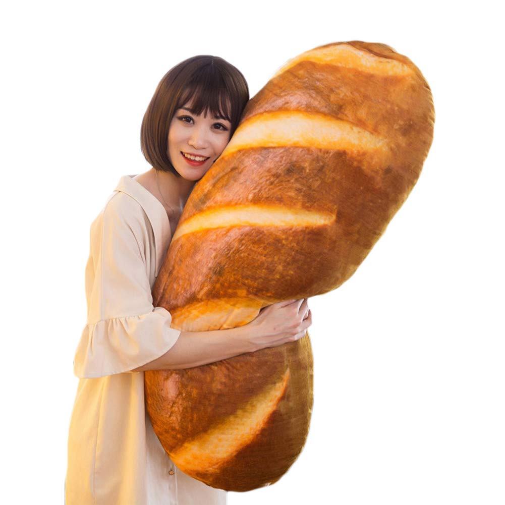 (100cm , Style1) - Levenkeness 3D Simulation Bread Shape Plush Pillow,Soft Butter Toast Bread Food Cushion Stuffed Toy for Home Decor 100cm